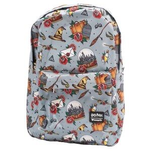 NWOT Loungefly Universal Studios Harry Potter Relics Tattoo Canvas Backpack